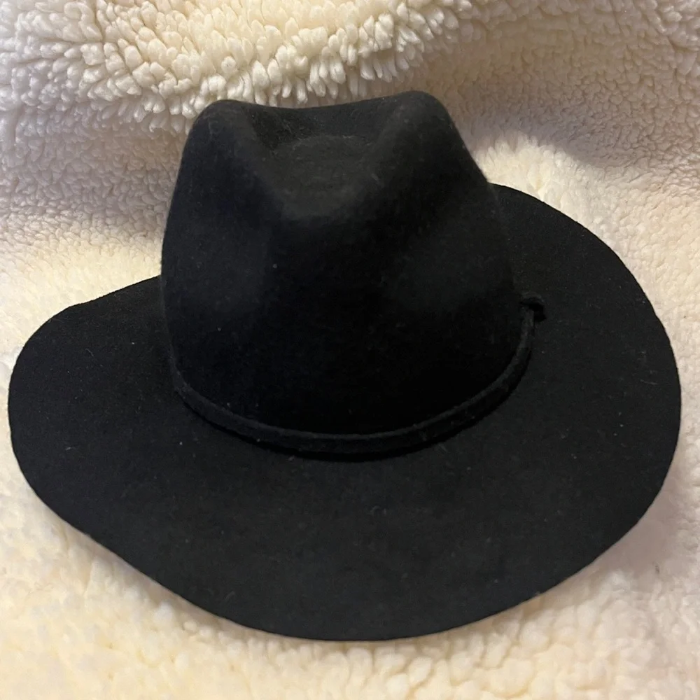J. Crew Sleek Black Fedora Hat